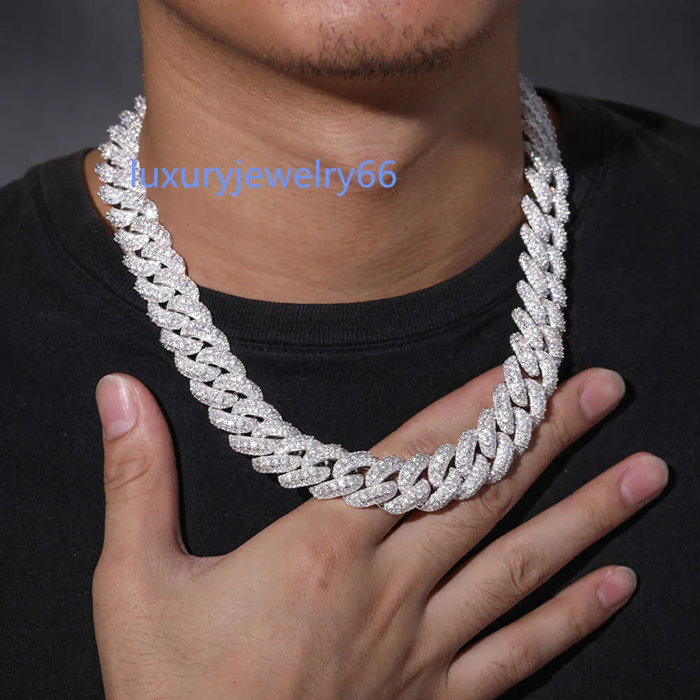 DHgate Iced Out 18mm Moissanite Cuban Link Chain Necklace with GRA Certificate Mens Hip Hop Jewelry Jewelry