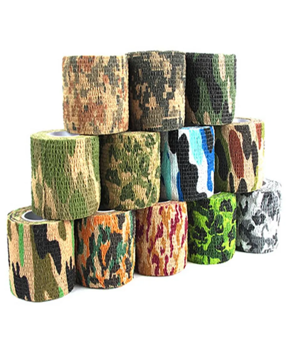 Selfadhesive Nonwoven 5CMX45M Camouflage Wrap Rifle Hunting Shooting Cycling Tape Camo Stealth Tape For Knife EDC Tools1203030