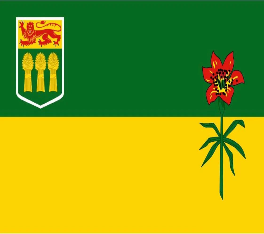サスカチュワン州のカナダ旗3フィートx 5フィートポリエステルバナーフライング150 90cmカスタムフラグアウトドア1458235