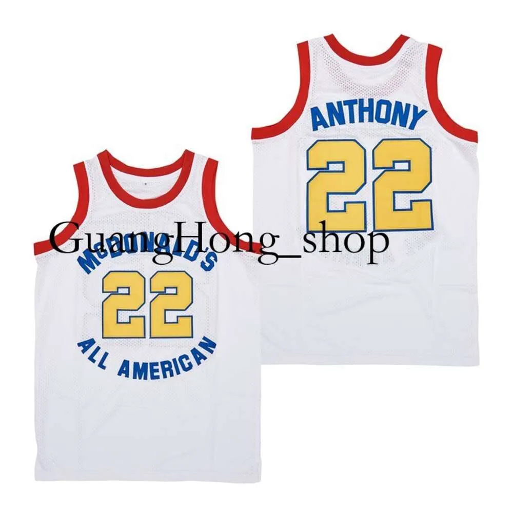 GH Carmelo Anthony All American Basketball Jersey Branco Tamanho S-XXL