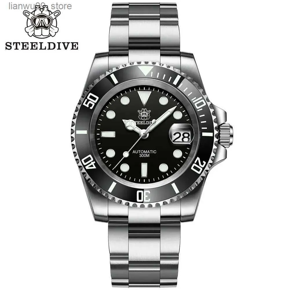 Relojes de pulsera SD1953 Venta caliente Bisel de cerámica 41 mm Steeldive 30ATM Resistente al agua NH35 Reloj de buceo automático para hombre RelojQ231123