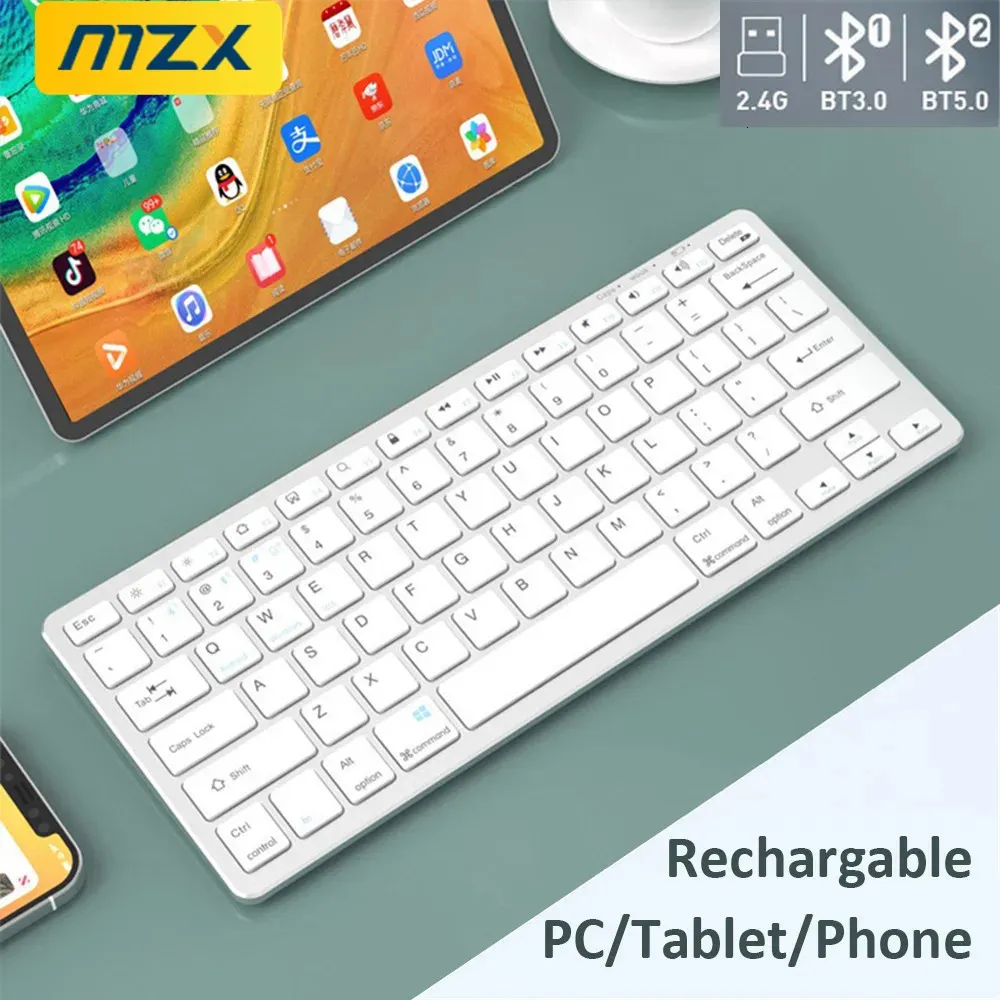 Mini tastiera wireless e kit mouse ricaricabile da 24 g blu dente 78 combo tasti tablet accessori PC fai -da -te desktop per il telefono iPad 231221