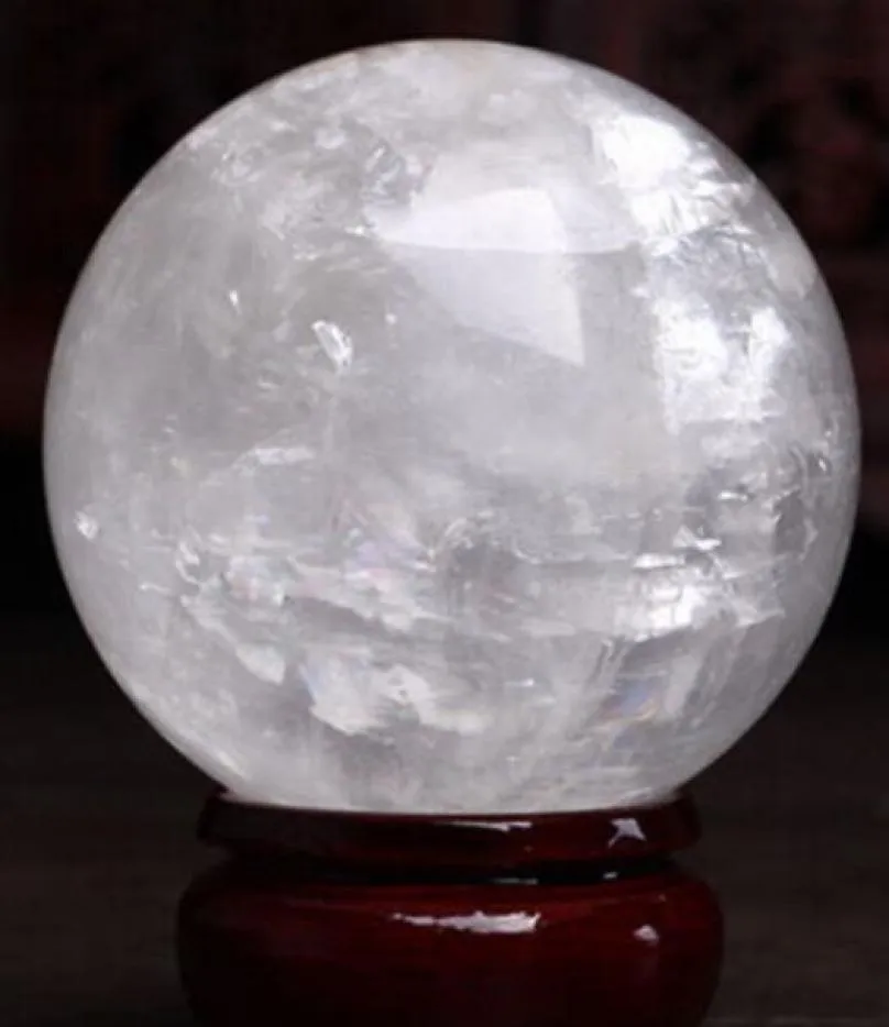 Sfera curativa Decorazione magica Regalo raffinato 860100mm Stand Calcite bianca naturale Sfera di cristallo di quarzo Sfera Gemma curativa pietra9046195