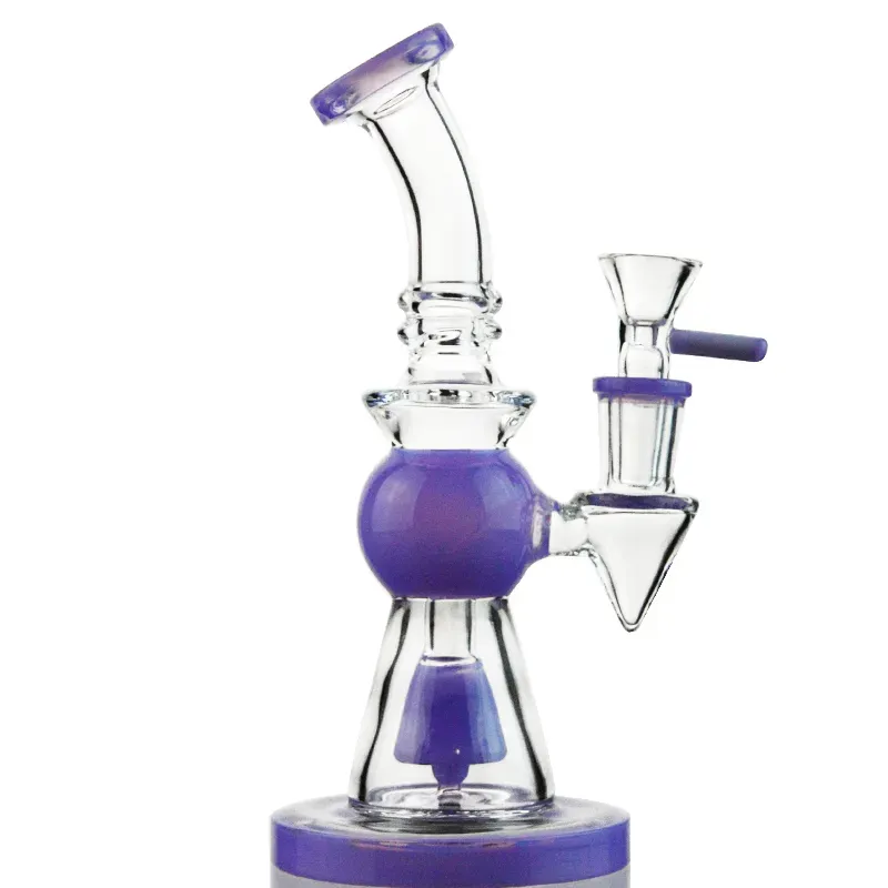 7 Inch Hookahs Short Nect Mouthpiece Glass Bongs Showerhead Perc Oil Dab Rigs Heady Glass Pyramid Design Water Pipes 14mm Male Joint With Bowl 4mm Thickness