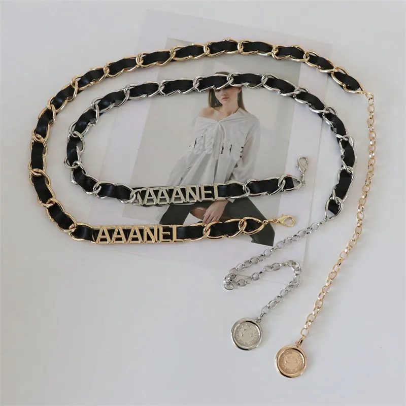 Women Gold Silver Chains Belts Letter Fashion Designers Belt Silver Link Luxury Waist Rope Chain Womens Metal Alloy Accessories Waistband Girdle Suit