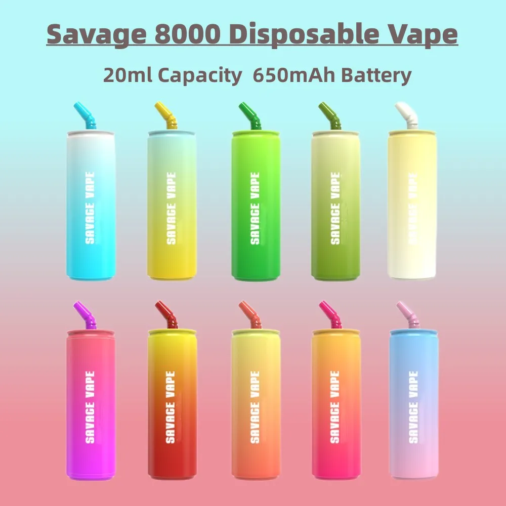 Original Savage cola bottle Puff 8000 vape desechable disposable cigarette flavor 20ml Prefilled 650mAh Rechargeable Battery Savage Vapes randm 7000 9000 9k 12000
