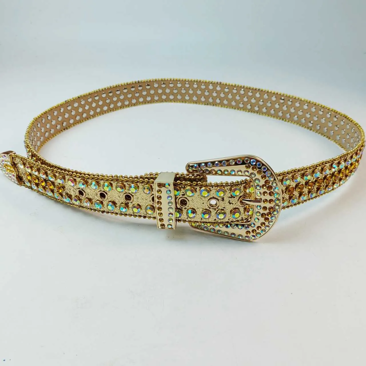 mesh belt gold diamante belt Sequined Mesh Belt: Elegant Gold Diamond Inlaid