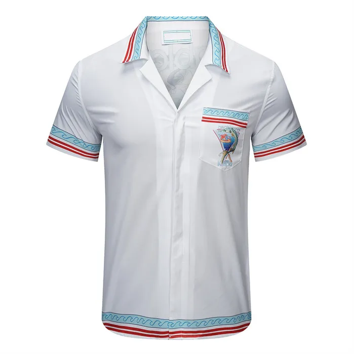 5 Camisas de diseñador para hombre Camisas casuales de manga corta de verano Moda Polos sueltos Estilo de playa Camisetas transpirables Camisetas Ropa # 925