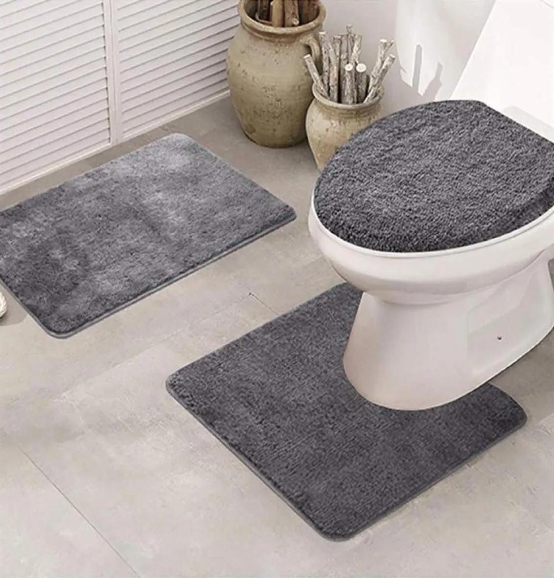 3 stks Toilet Cover Seat Antislip Vis Schaal Badmat Badkamer Keuken Tapijt Deurmatten Decor Warm Zacht Kussen WC Cover T Y20010831407952804