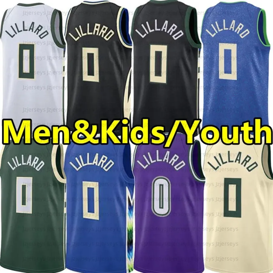 Custom 0 Damian Lillard Kids Youth Womens Basketball Jersey 2023-24 City Royal 34 Giannis 22 Khris Antetokounmpo CE Jersey Middleton 3 Marjon Beauchamp Brook 11 Lopez