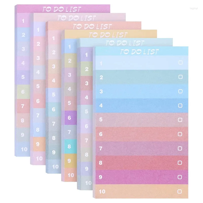 Fogli Color arcobaleno Lista delle cose da fare Blocco note Blocco note promemoria quotidiano Pianificazione notebook Pianificazione per casa ufficio scuola