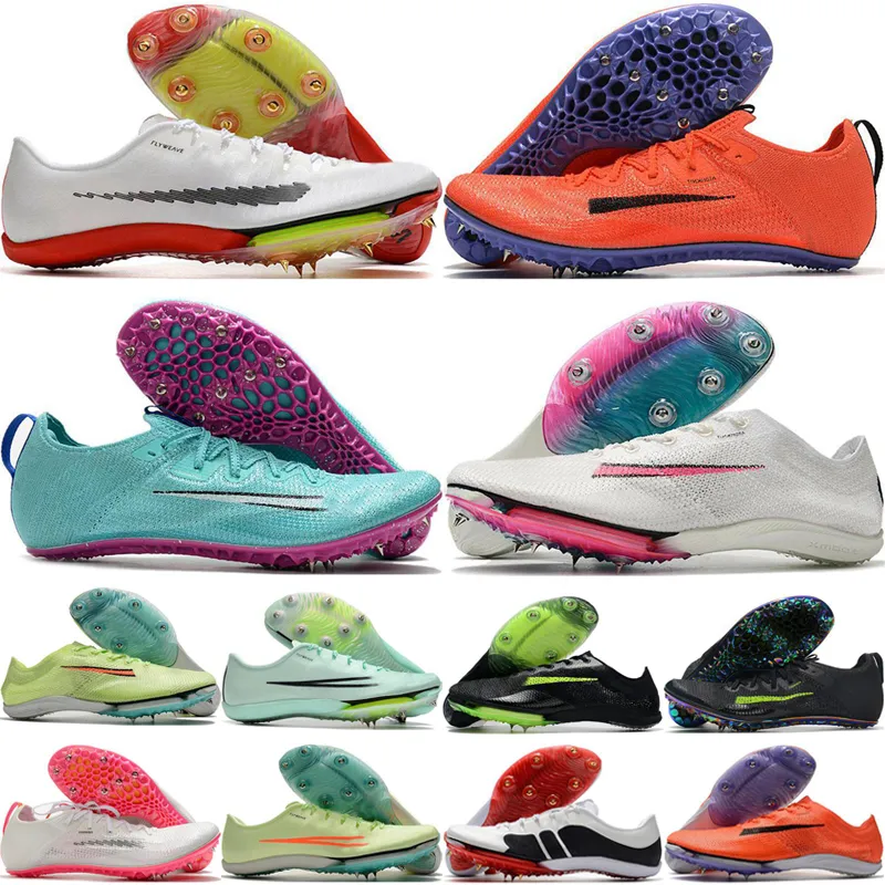 Maxfly Soccer Running Shoes Mens Kvinnor Sneakers Sprint Spikes Hyper Pink Orange Black White Mint Foam Rawdacious