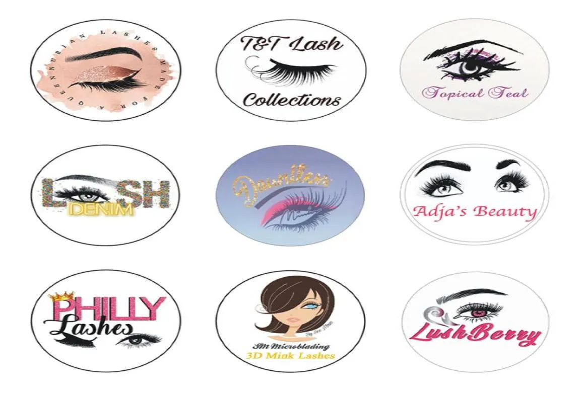 200pcs Eyelashes stickers Business Cards Custom Clear Wedding Labels Mink Lashes Paper Lipgloss Tubes Sticker2945853