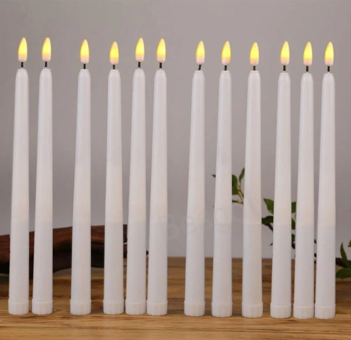 Bateria LED Operating Flickering Flimeless Candle Taper Stick Candle Lampa Hallowmas świąteczne przyjęcie urodzinowe świece BH78217584