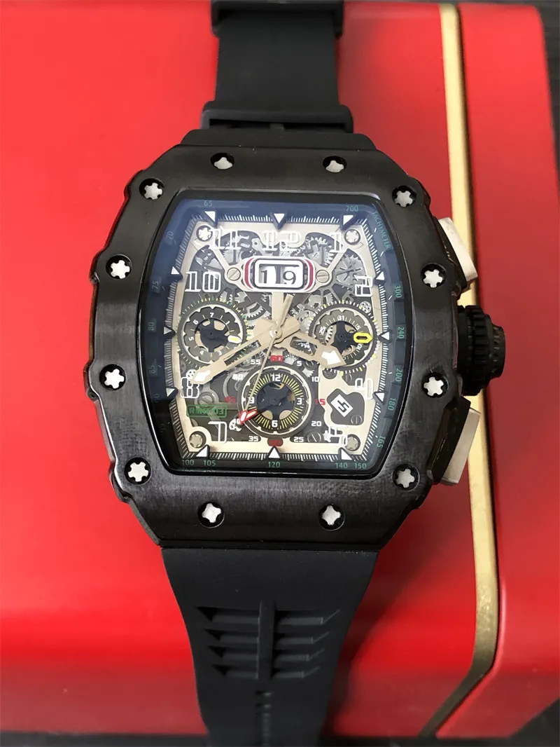 Montre de Luxe completamente automatico orologio RM5003 Puntatore luminoso 45x50x16 mm Case in acciaio inossidabile impermeabile profondo