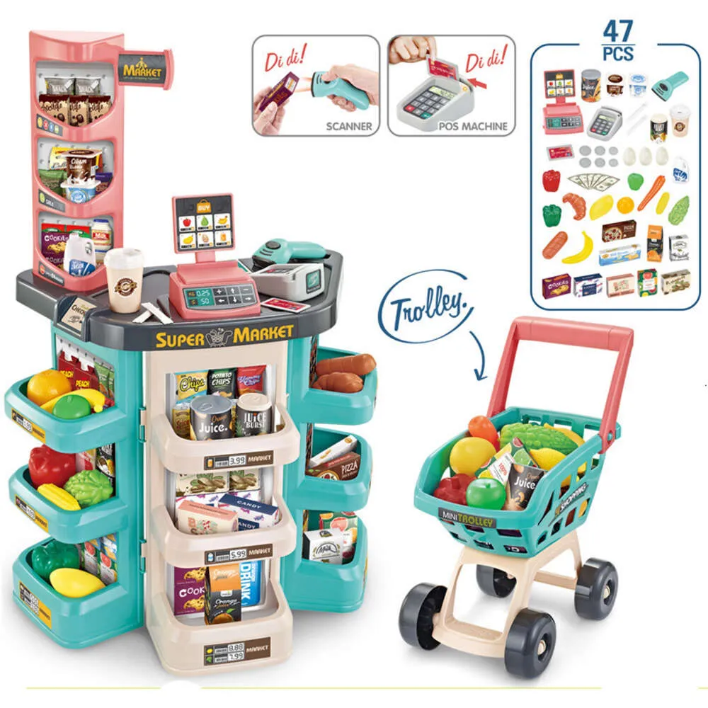 New Children's Home Kitchen Supermarket Shopping Cart Simulation Toy Shopping Cart Girl Baby Holiday Gift