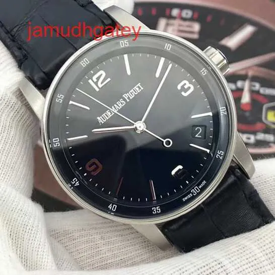 AP Swiss Luxury Watch Code 1159 Series 41mm Diameter Automatisk mekanisk mode Casual Mens Swiss Watches armbandsur och klockor 15210BC A002CR01 Black Dial Sin Sin