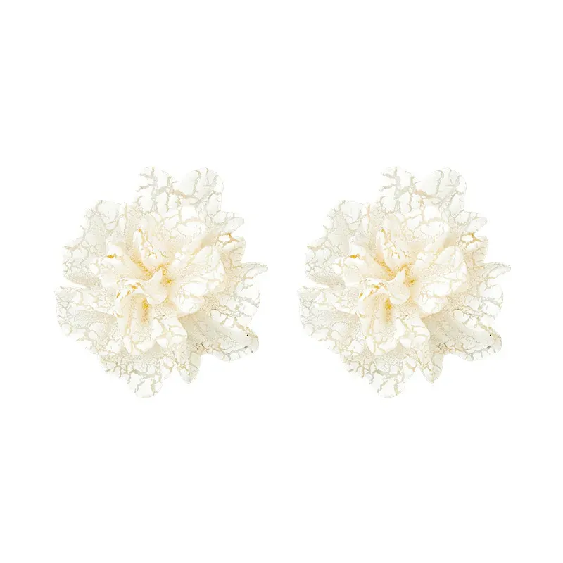 Boucles d'oreilles en argent S925, bijoux à la mode, fleurs de camélia blanches, Design de Niche, jolies boucles d'oreilles