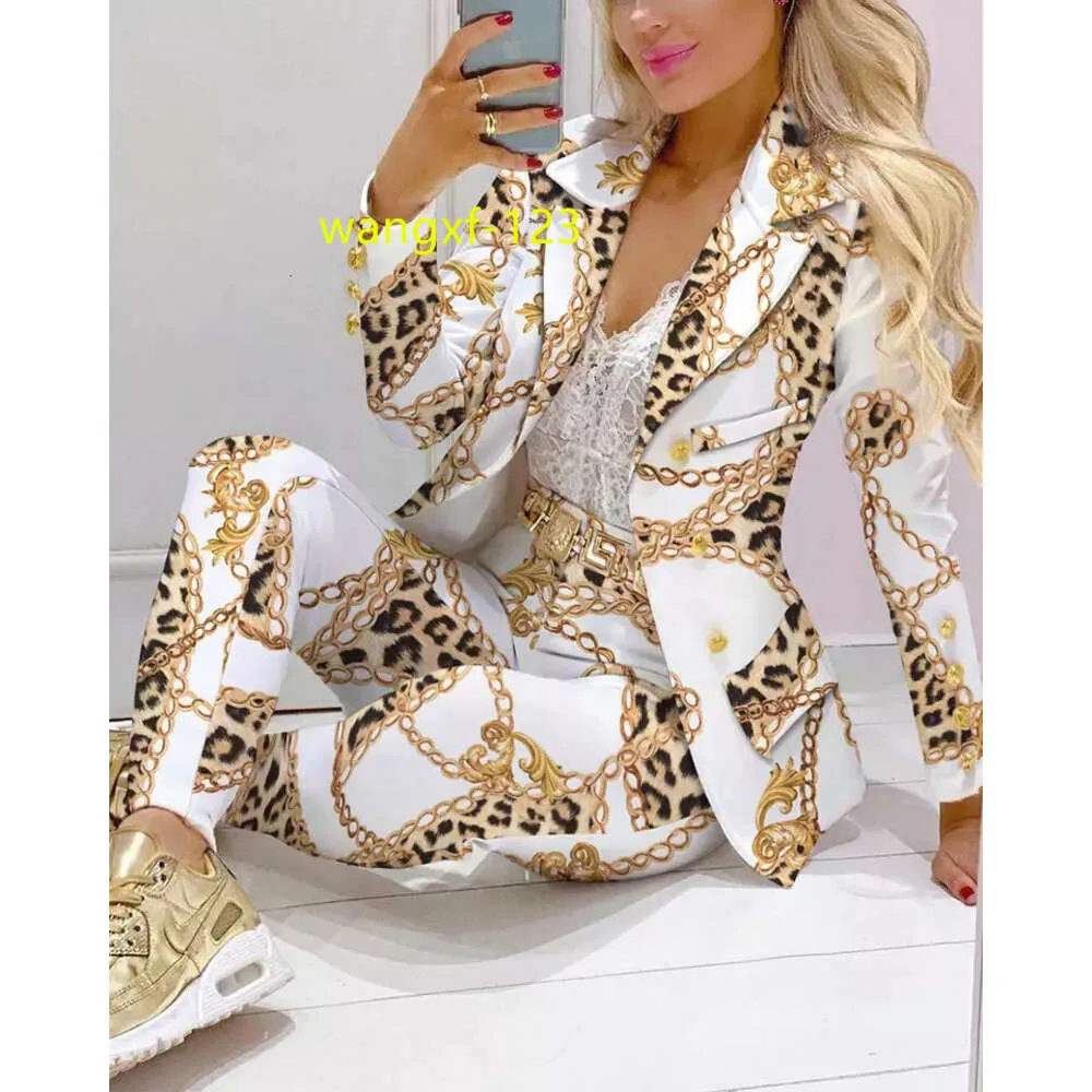 2022 Spring Ladies Office Long Sleeve Blazer Set Women Suits Office Formal Two Piece Pants Set Business Suits For Womens