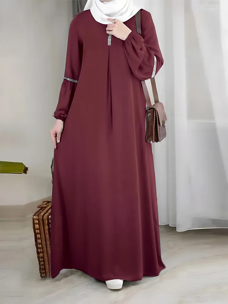 Ubranie etniczne Abaya jesienna sukienka damska Bliski Wschód Arabski Moda z długim rękawem cekinowe szaty swobodne luźne muzułmańskie sundress