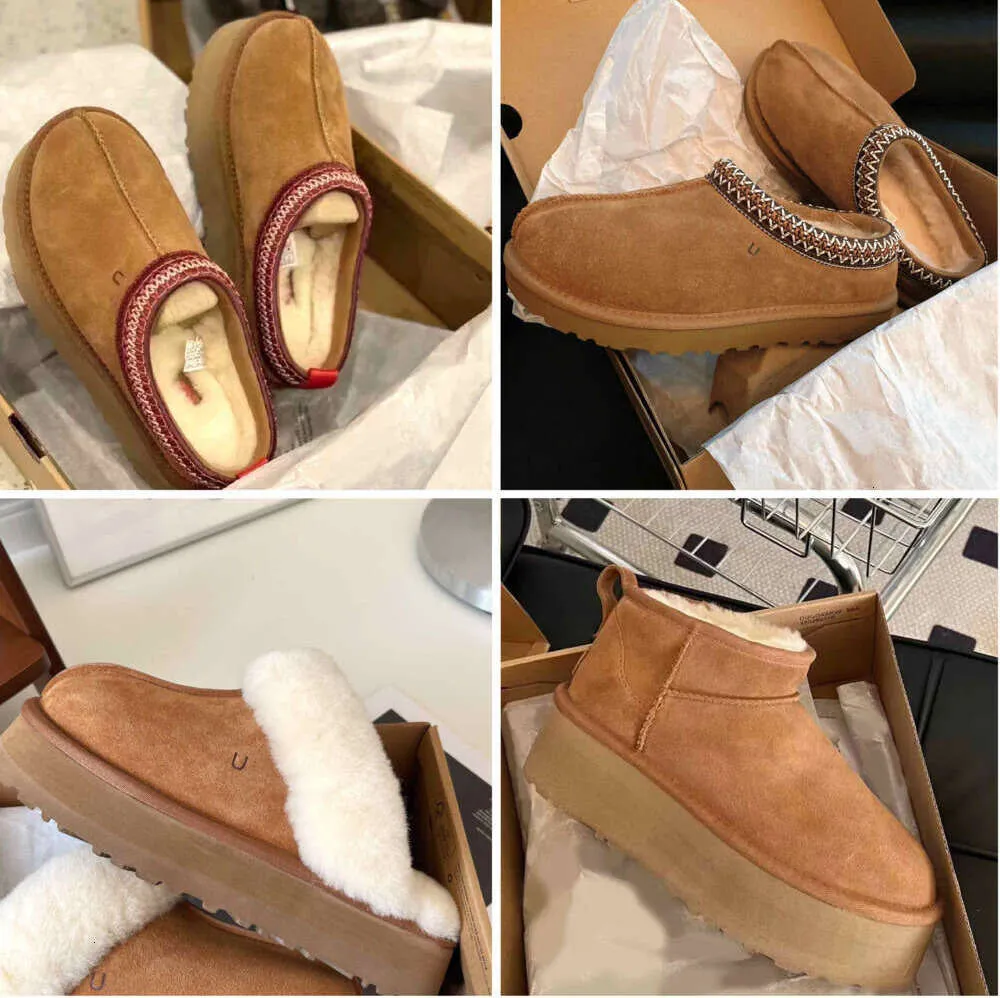 2023 designer uggss boots mini women winter Ug australia tasman platform ug boot fur slipper ankle wool shoes sheepskin leather casual outside 5602ESS