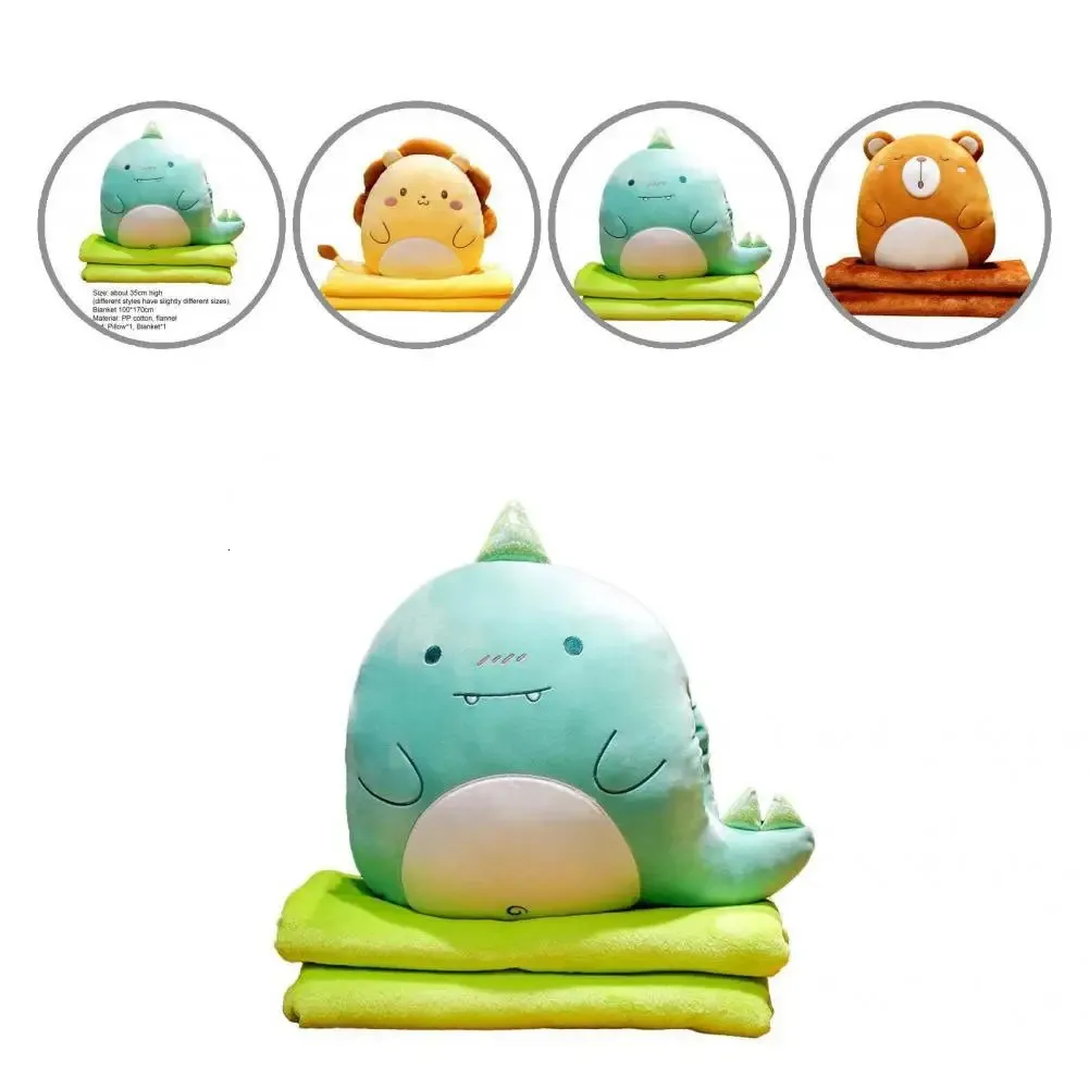 Blankets 1 Set Useful Sofa Pillow Stuffed Pets Toy Exquisite Cartoon Style Hand Warmer Cushion with Blanket 231123