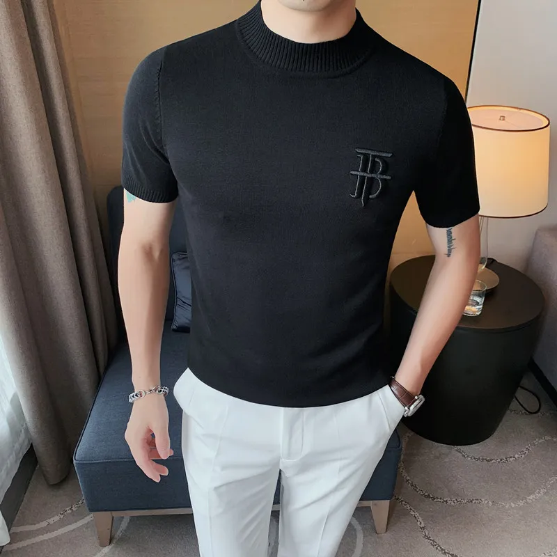 Men's short top sleeve knit sweaters