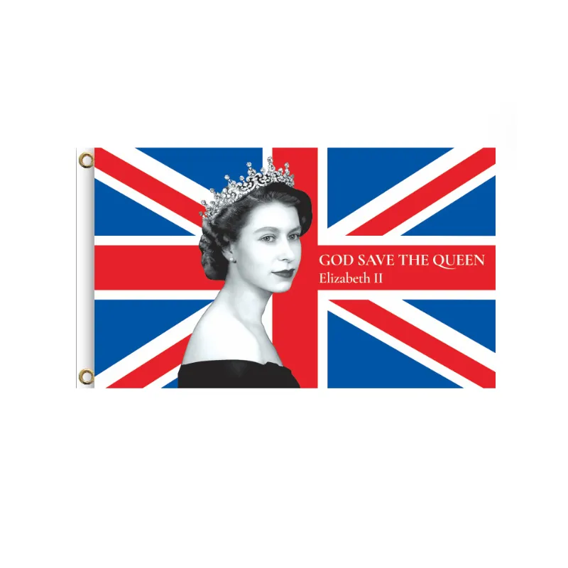 90*150 cm Queen Elizabeth II Platino Giubileo Bandiera 2024 Union Jack Bandiere Il Queens 70 ° Anniversario Britannico Ricordo