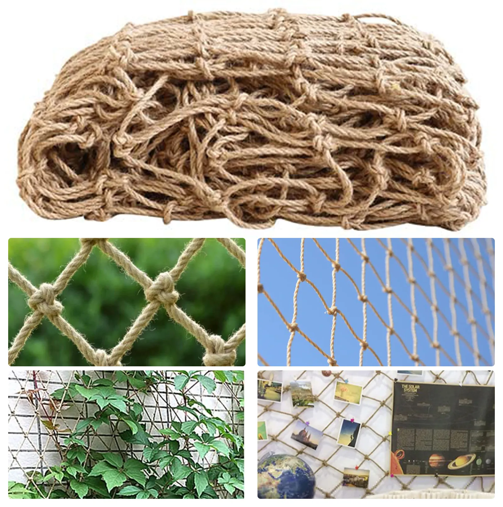 Autres outils de jardin Filet de soutien des plantes 1x5m m Corde de jute naturelle Treillis d'escalade pour s Bean Fruits 230422