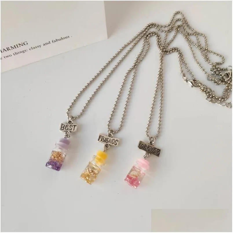 Anhänger Halsketten Anhänger Halsketten Mode Freunde Conch Drffting Flasche Halskette 2 Stücke Nettes Paar Bff Freundschaft Geschenke Schmuck Kette Dhxnq