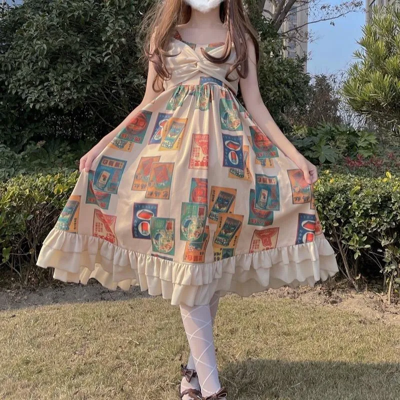 Casual jurken Herstory schattige Japanse stijl zacht meisje zoet zomer feest lolita dagelijkse slinger kleine jurk vrouwen