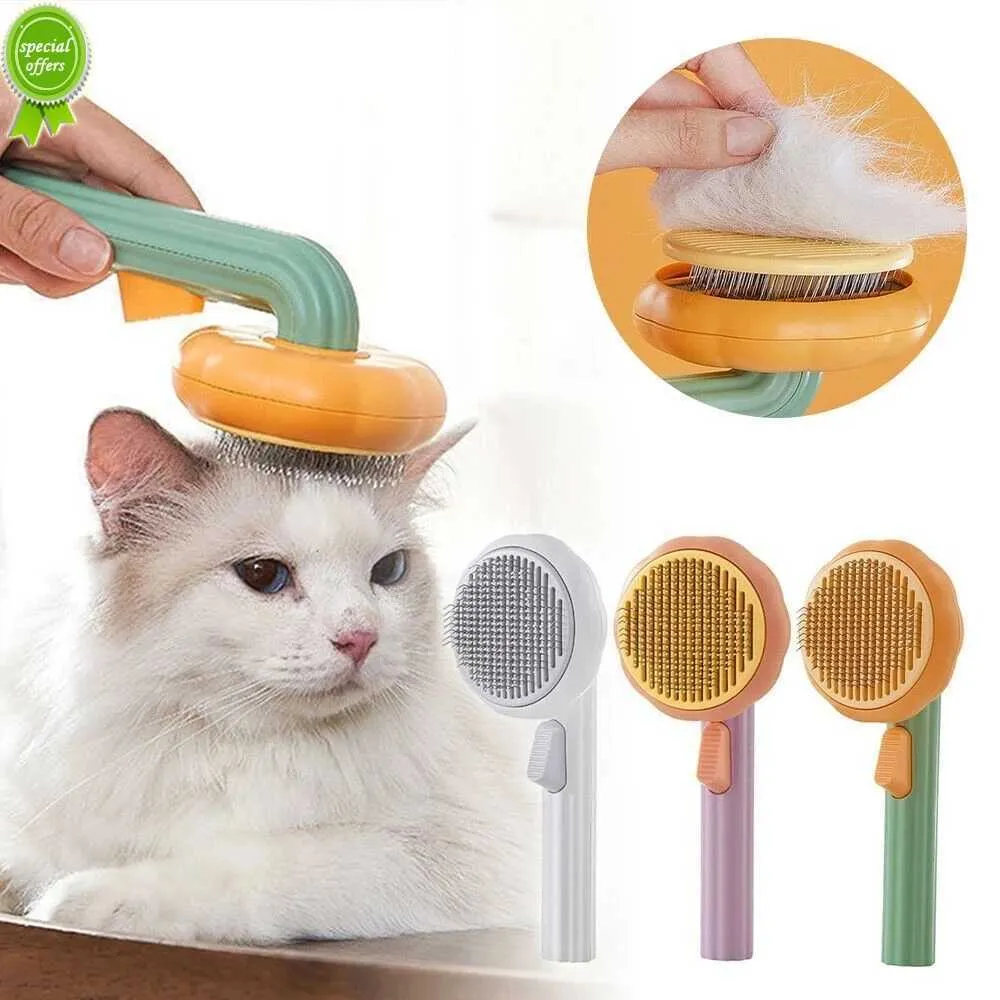 Nouveau peigne de brosse de chat pour le toilettage d'animal familier enlève les sous-couches lâches emmêlées brosse d'épilateur de cheveux d'animal familier