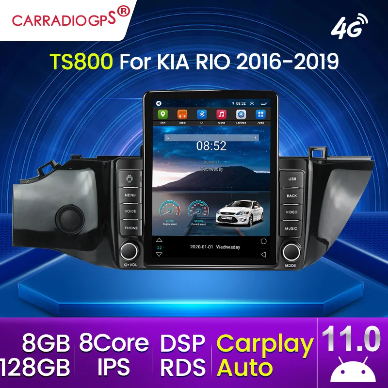 KIA RIO 용 128Grom 4 X- 라인 2016-2019 DSP 2 DIN 안드로이드 11 4G NET CAR DVD 라디오 멀티미디어 비디오 플레이어 BT CANBUS CARPLAY