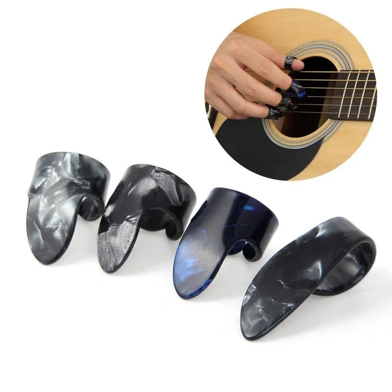 3 Finger + 1 Thumb Acoustic Nail Guitar Pick Celluloid Mediator Thumbpick Plectrums Sheath For Acoustic Electric Bass Guitarra
