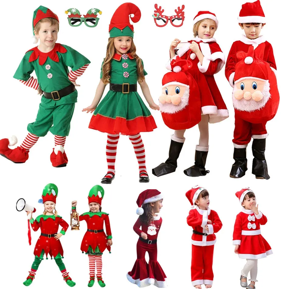 Kleidung Sets Weihnachten Kinder Kleidung Baby Cosplay Santa Claus Kostüm Kleinkind Kinder Weihnachten Anzug Overall Outfit Für Jungen Mädchen Karneval party 231123