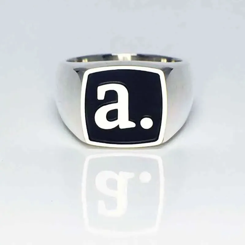 Pierścionki ślubne hurtowy niestandardowy kwadratowy pierścionek 15 mm solidny srebrny grawerowany grawerowany sygnet personalizowany grawerowane litery pierścionki mody męskie biżuteria 231124