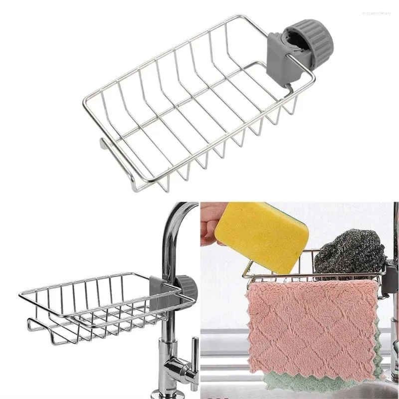 Rangement de cuisine évier en acier inoxydable, support suspendu, Clip de robinet, salle de bains, étagère à vaisselle, égouttoir, organisateur de serviettes sèches