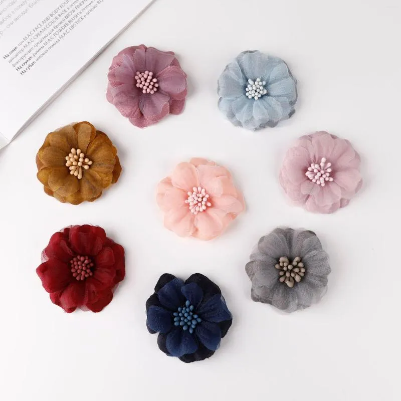 Decorative Flowers 20pcs/lot Small Chrysanthemum Buds Velvet DIY Boutique Blossom Hair Flower Without Clips Girl Headband Accessories