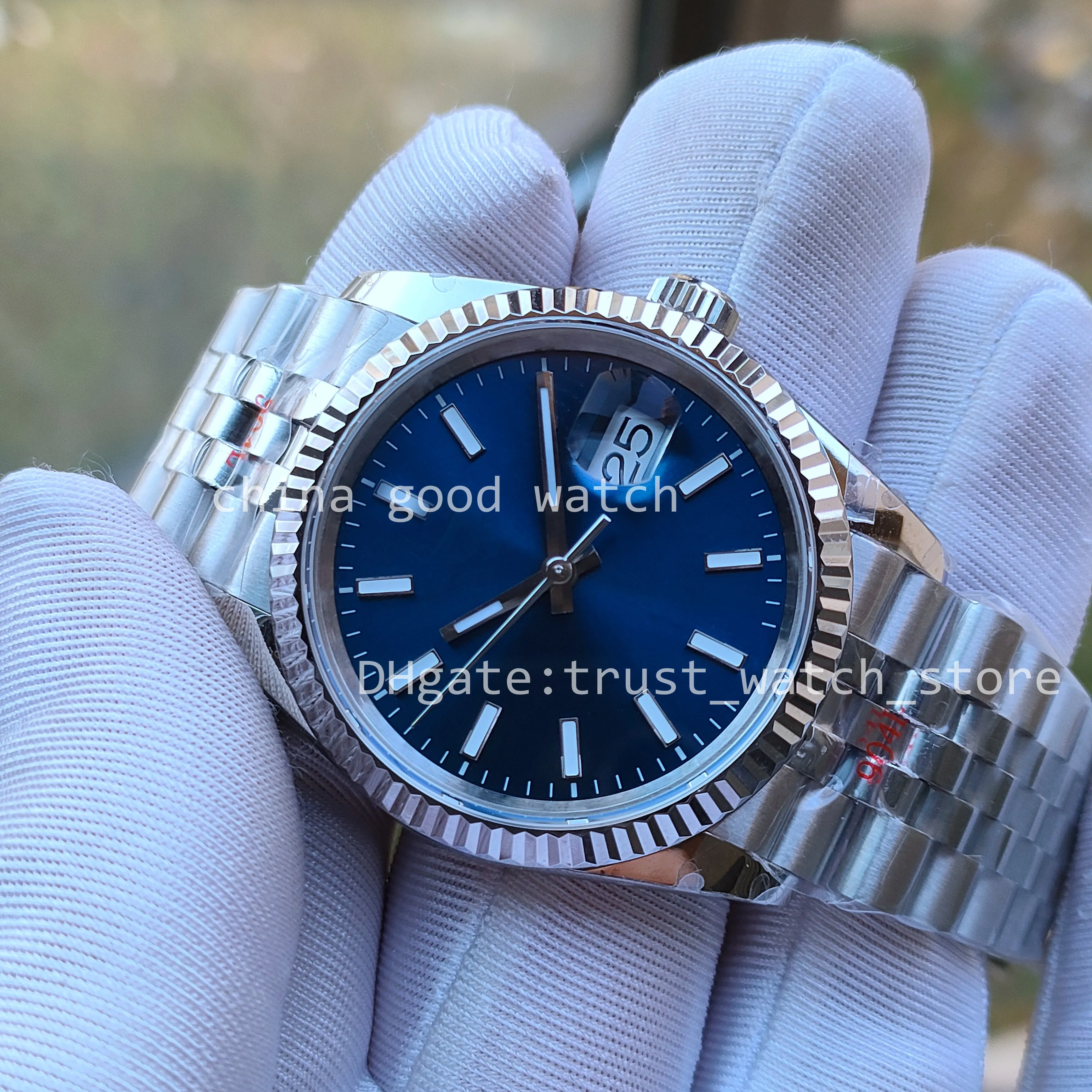 Menes of Watch Super GMF Factory 36mm Unisex Automatisch Cal.3235 Bewegung Blaues Rome Dial Date Men 904L Stahl Neue Jubiläumsgurt GMF Sapphire wasserdichte leuchtende Uhren