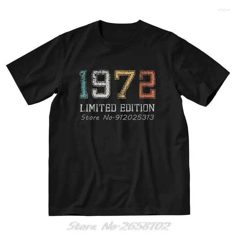 Męskie koszule w 1972 r. T-shirt mężczyzn graficzny krótki rękaw 48. prezent urodzinowy limitowany edycja