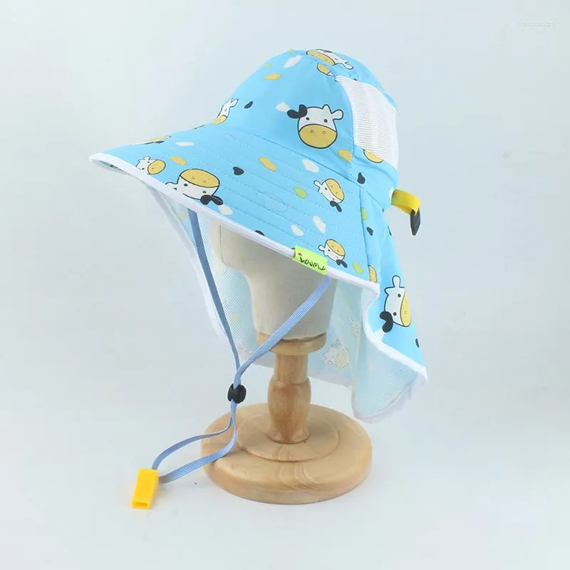 Bérets UPF 50 bébé chapeau de soleil réglable été seau chapeaux pour enfants garçons voyage plage fille casquette dessin animé visière 3-8 ans