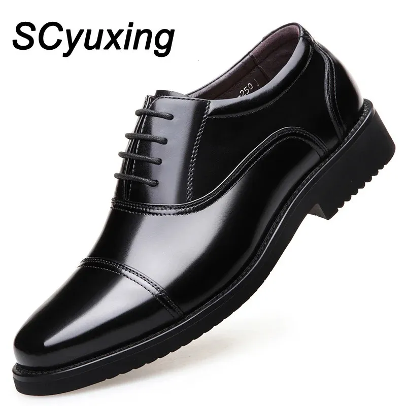 Dress Shoes Man Split Leather Rubber Sole EXTRA Size 48 Business Office Male Lether 231124