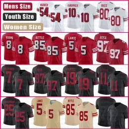 Fredner George Kittle Football Jersey Trey Lance Nick Bosa Deebo Samuel Steve Young Dee Ford Richrman Colin Lott Kaepernick Reube