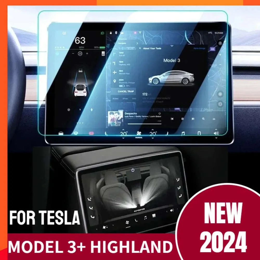 2024 Highland Tempered Glass Screen Protector For Tesla Model 3 Rear Center Control Touch Film