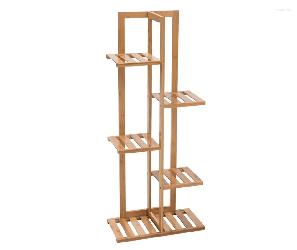 Vaser Multipla inomhus utomhus 5 Tier 6 krukutställningshylla Planter Display Flower Pot Holder Bamboo Plant Stand Stand Stand Stand Stand Stand