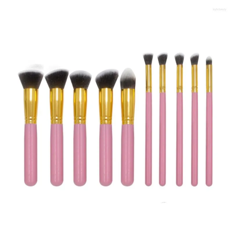 Makeup Smures 10pcs Zestaw pędzla premium narzędzie obejmują syntetyczne Kabuki Cosmetics Foundation Bending Blush Eyeliner Twarz proszek