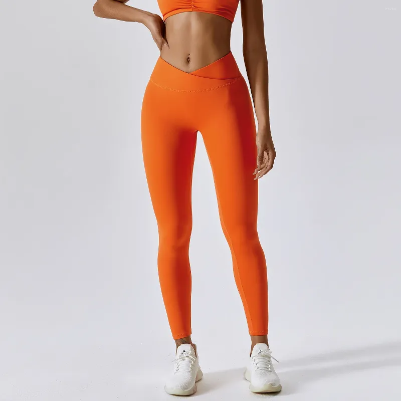 Pantaloni attivi Push Up Leggings da palestra Donna Lycra Yoga 2023 Allenamento Scrunch per calzamaglia sportiva Legging Levanta Bumbum Arancione