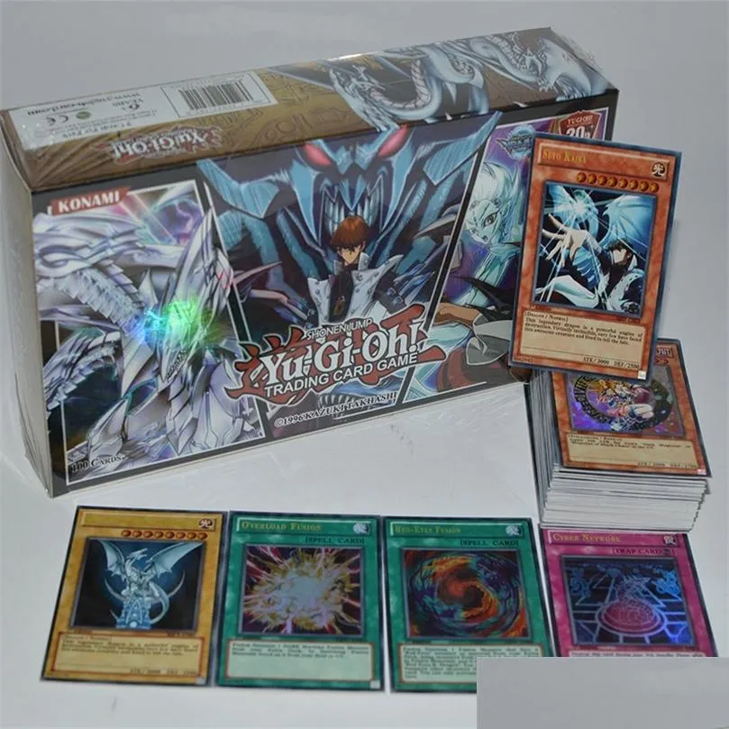 Kart oyunları yugioh 100 parça set kutusu holografik yu gi oh oyun koleksiyonu çocuk çocuk çocuk oyuncakları 220725 damla teslimat hediyeleri puzzl dhnb8