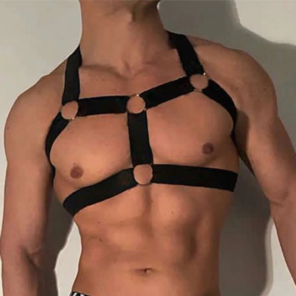 Arnés sexy para hombres Exótico BDSM Bondage Lencería Cuerpo Pecho Hombro Hater Fetiche Disfraz Club Ropa de dormir Adulto