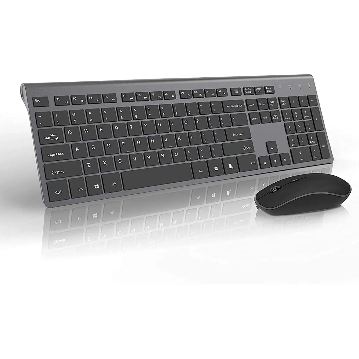 Клавиатуры Перезаряжаемая беспроводная клавиатура-мышь 24G Полноразмерный тонкий эргономичный и компактный дизайн для портативных ПК Настольный компьютер Windows 231123